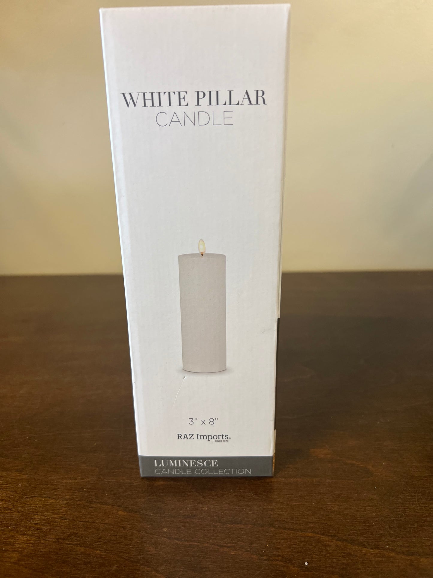 White Pillar Candle 3" x 8"