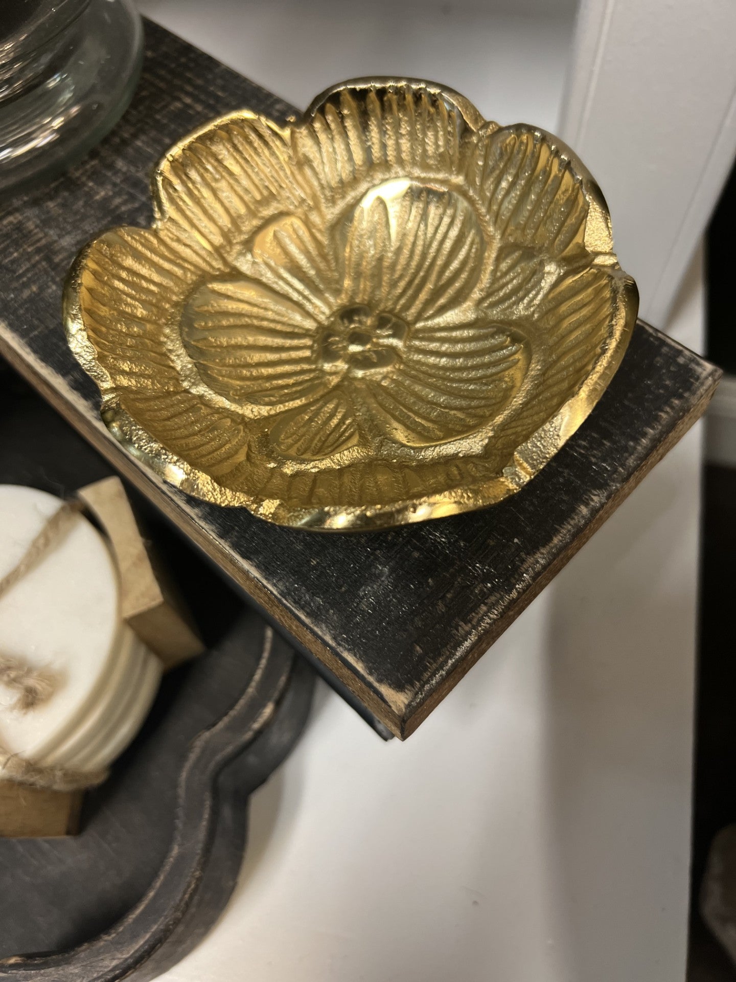 Blossom Case Aluminum Dish Small Antique Brass
