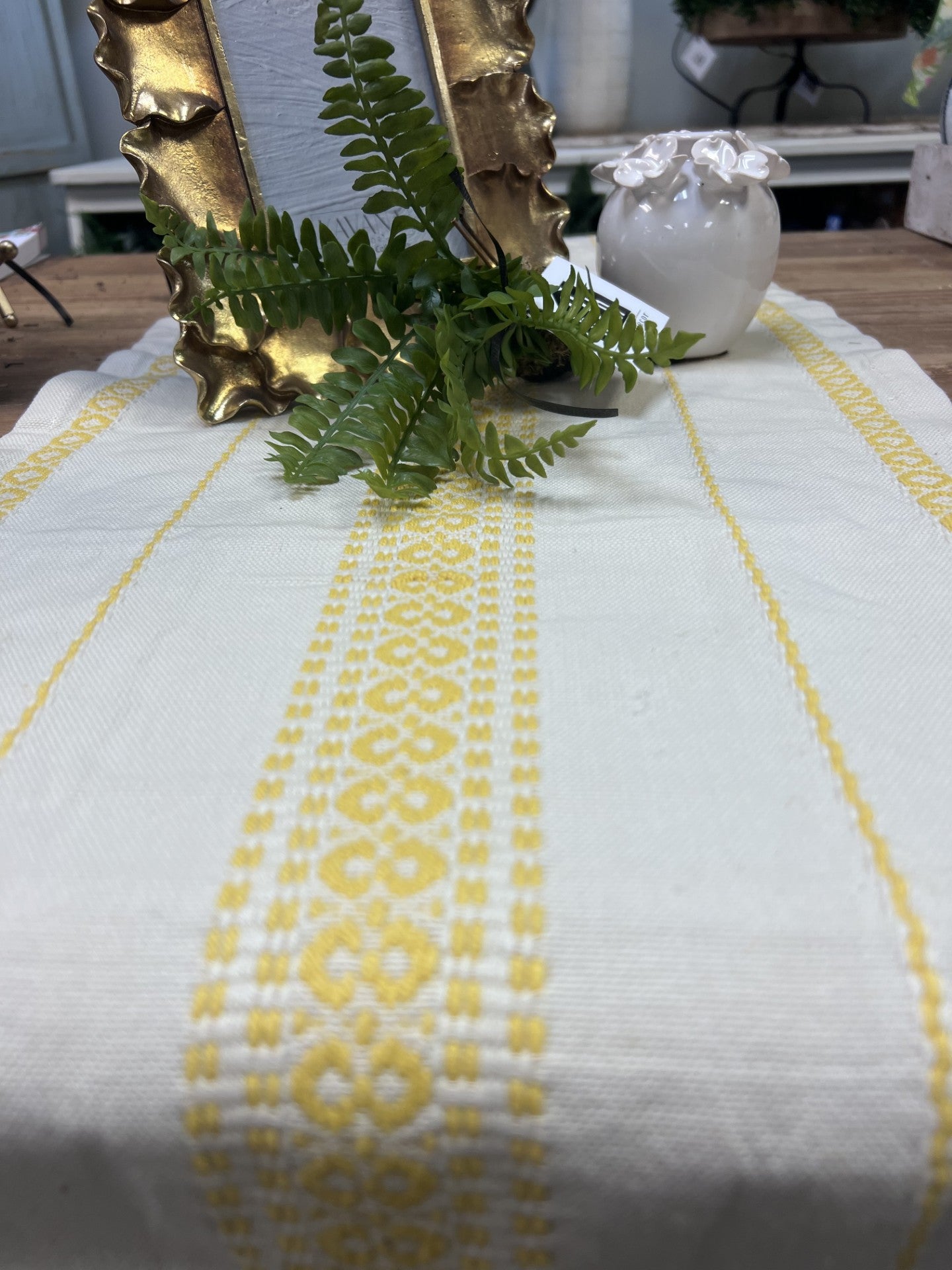 Emme Stripe Table Runner Yellow 14" x 90"