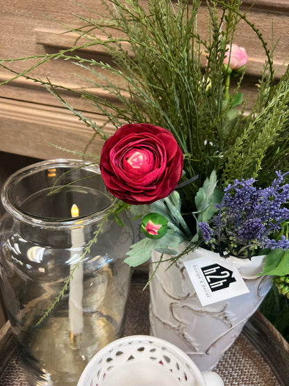 Real Touch Fuchsia Bud & Bloom Ranunculus 19.5"