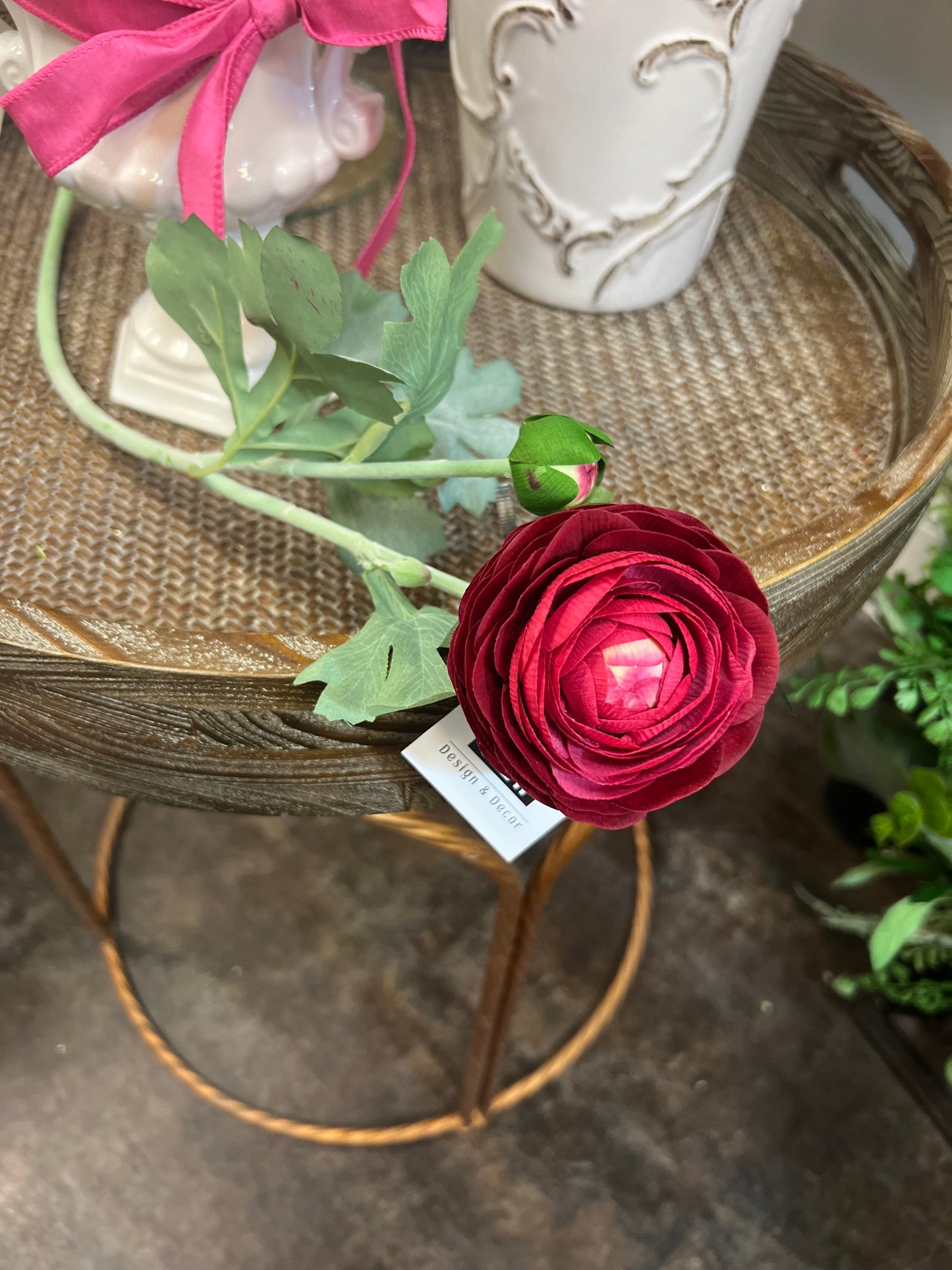 Real Touch Fuchsia Bud & Bloom Ranunculus 19.5"