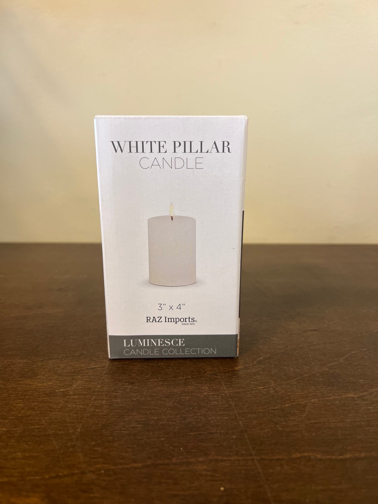 3" x 4" White Pillar Candle