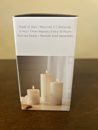 3" x 4" White Pillar Candle