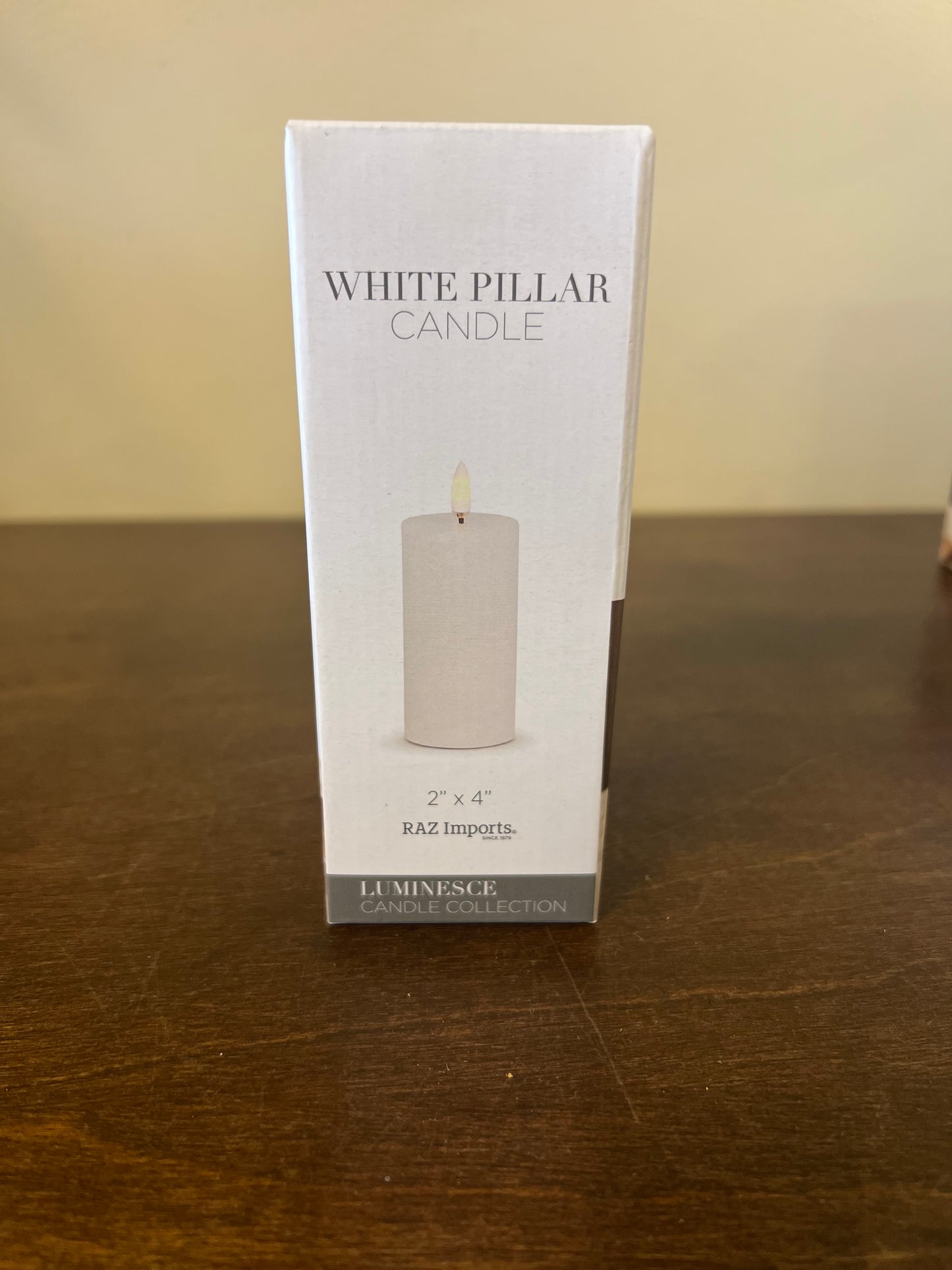 White Pillar Candle  2" X 4"