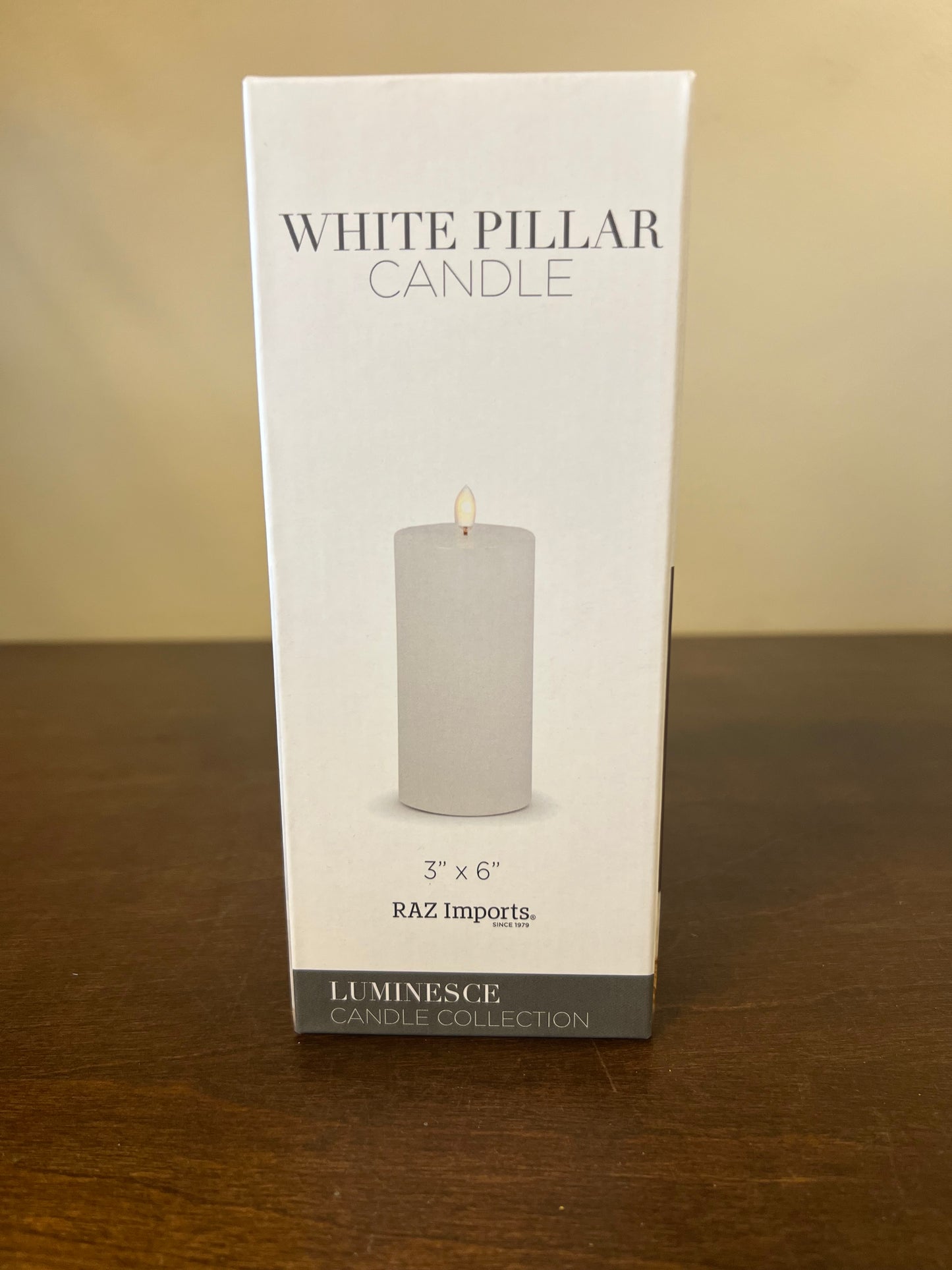 White Pillar Candle  3 X 6