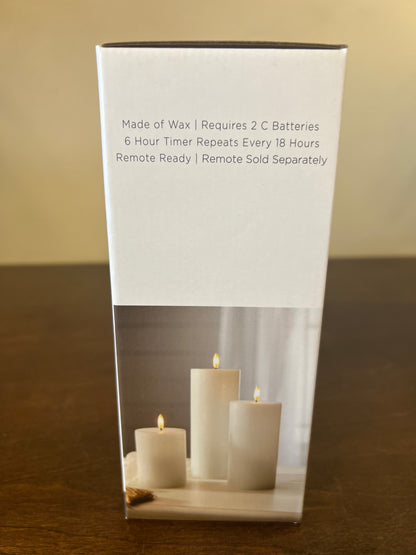 White Pillar Candle  3 X 6