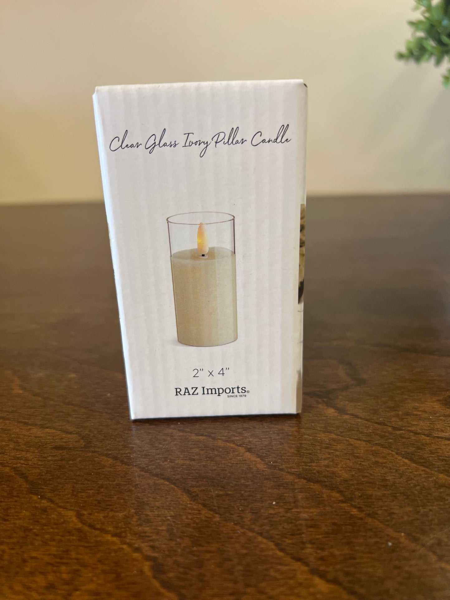 2"x4" Clear Glass Ivory Pillar