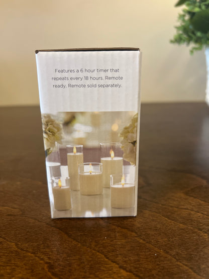 2"x4" Clear Glass Ivory Pillar