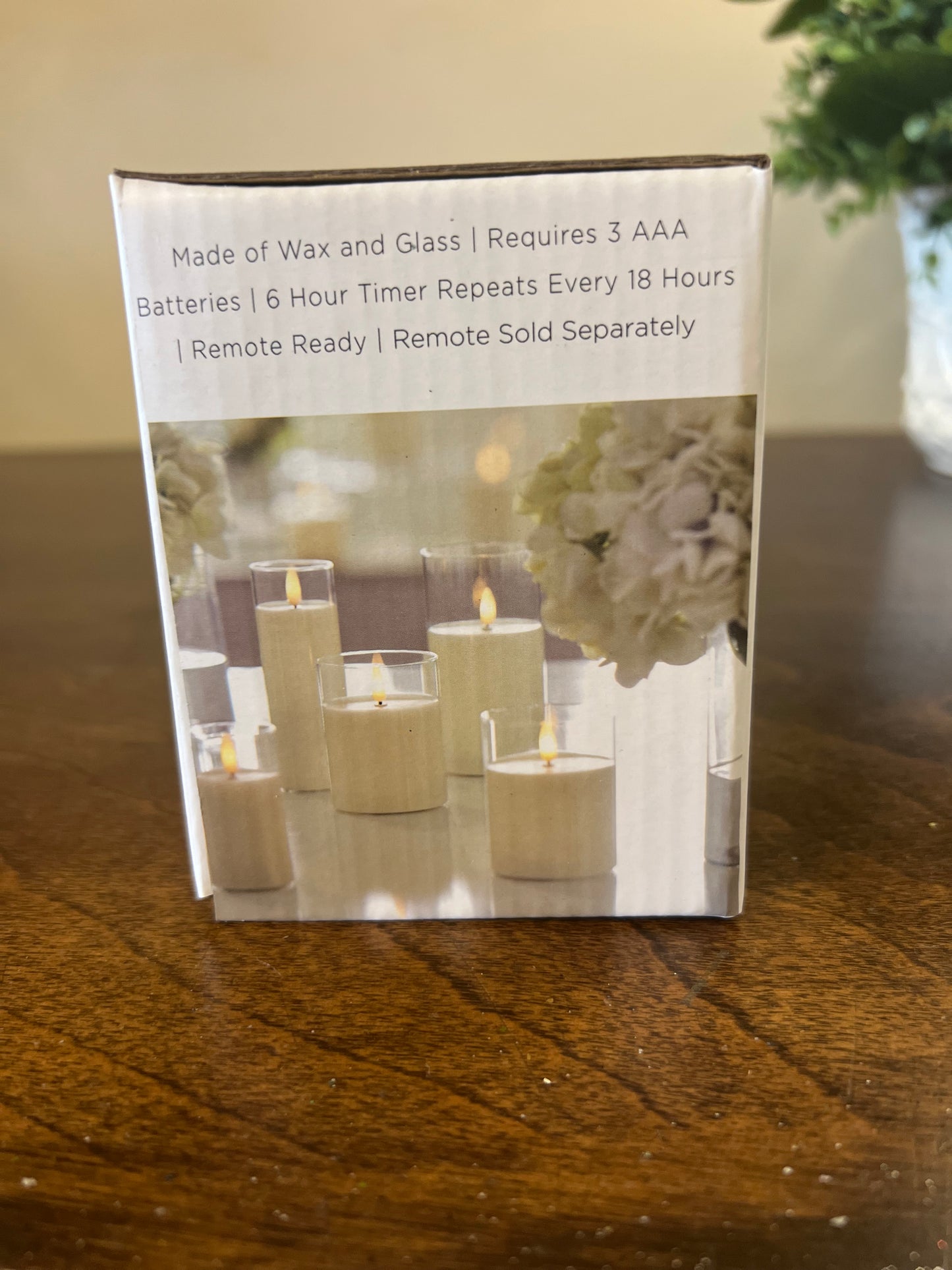Clear Glass Ivory Pillar Candle  3 X 4"