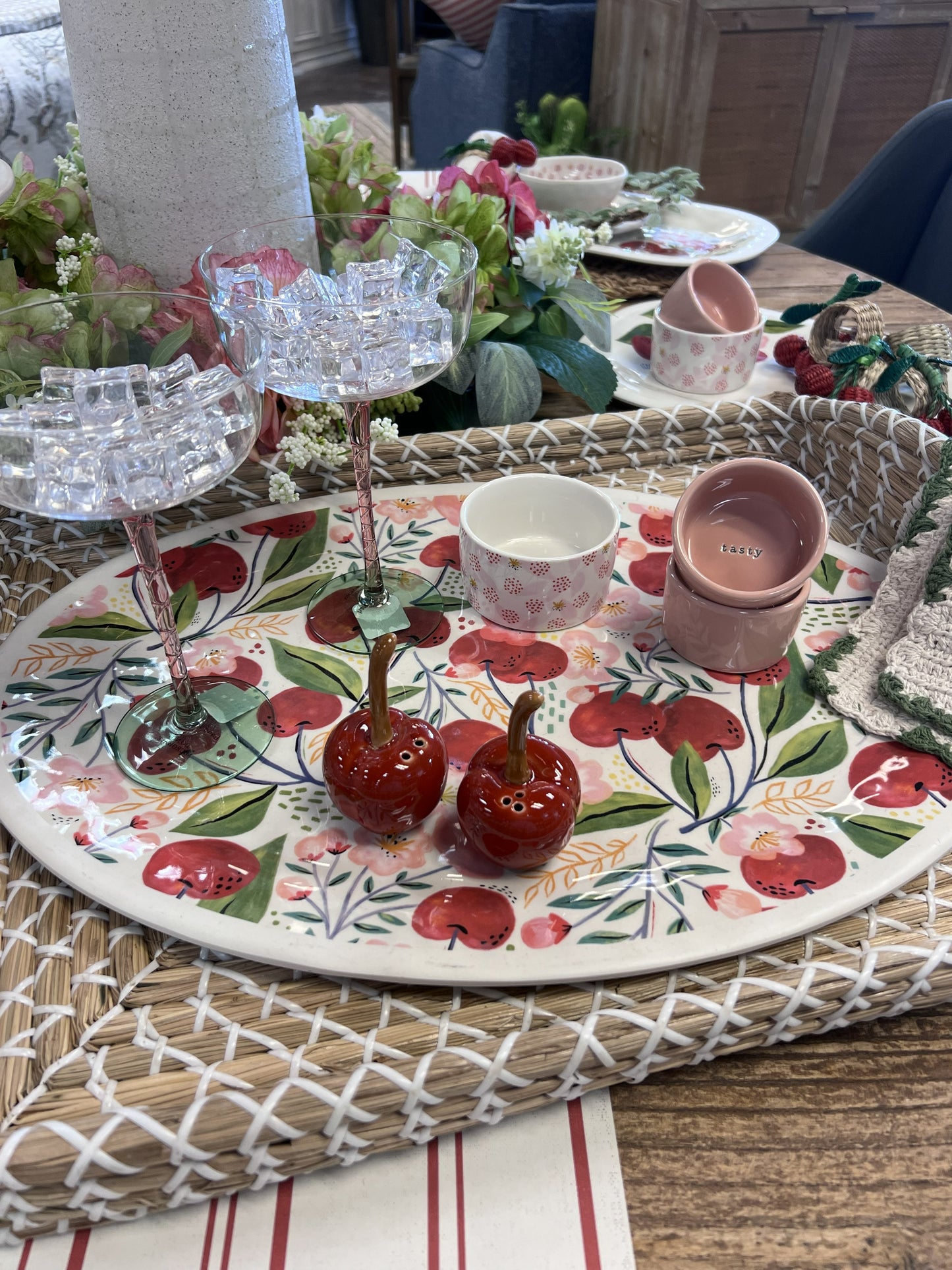 Cherry Bamboo Melamine Oval Platter/LG