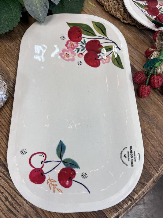 Cherry Bamboo Med Malamine Rect Platter